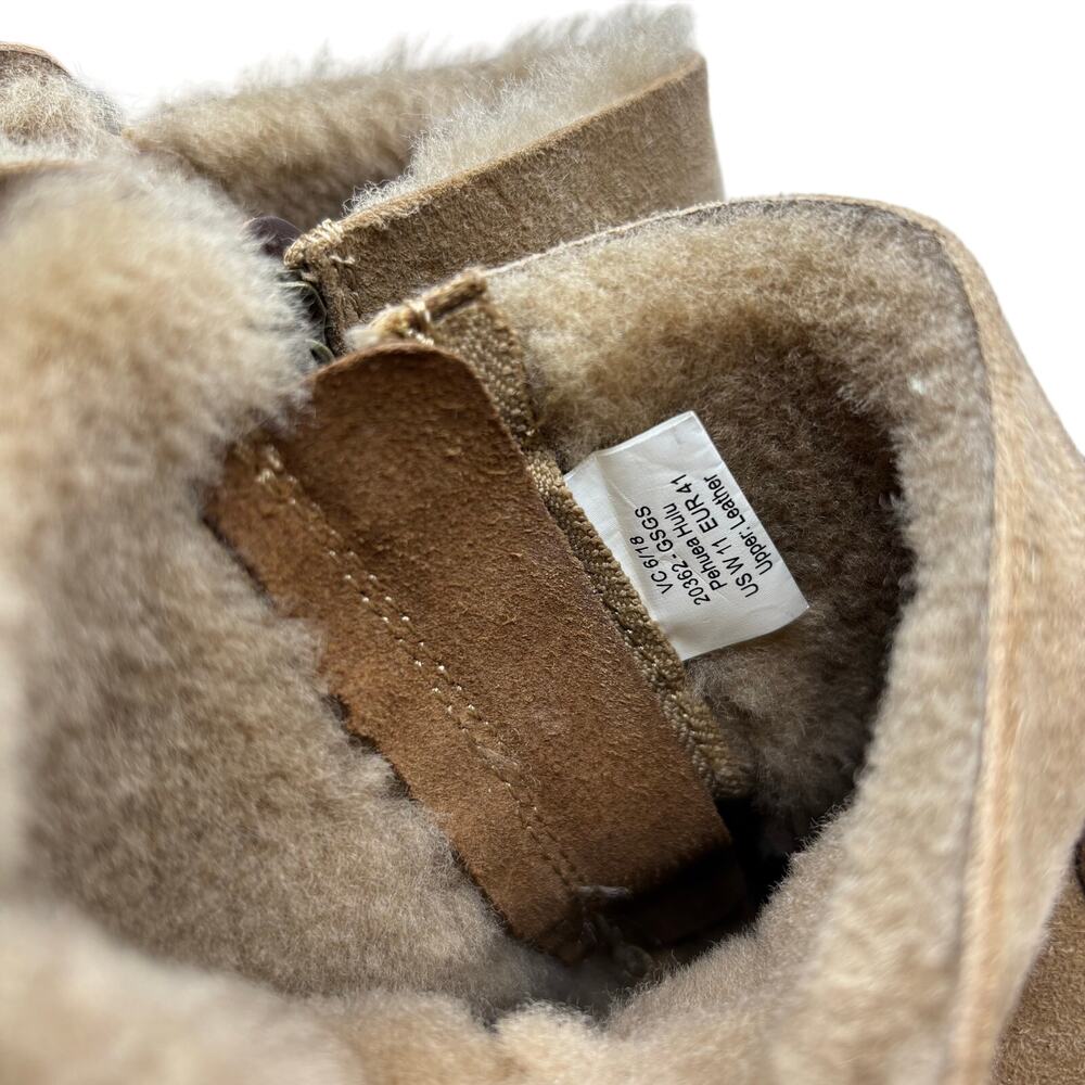 OluKai Pehuea Hulu Women’s Shearling Lined Leather Ankle Boots Brown Size 11 - Picture 9 of 13